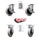 Service Caster 4 Inch Thermoplastic Wheel Top Plate Caster Set with 2 Brakes 2 Rigid SCC SCC-05S410-TPRS-SLB-2-R-2 - alternate 1